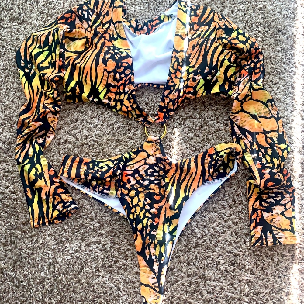 Long sleeve sexy one piece